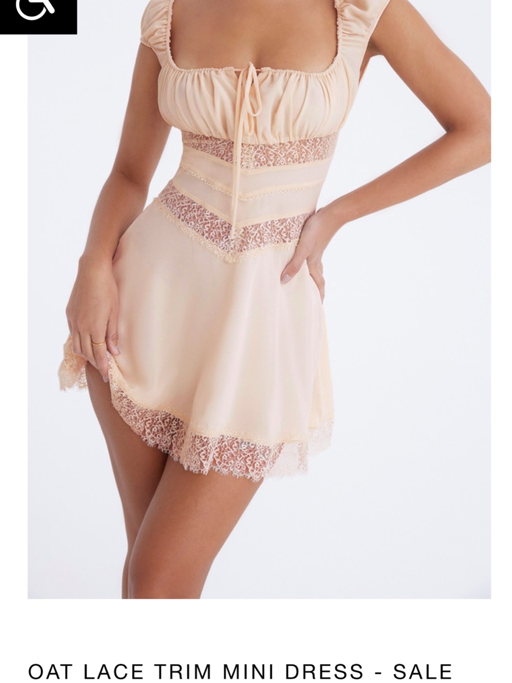 Mistress Rocks- Oat Lace Trim Mini Dress,
Never worn